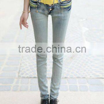 2016 new style fashion women stained jogger jeans