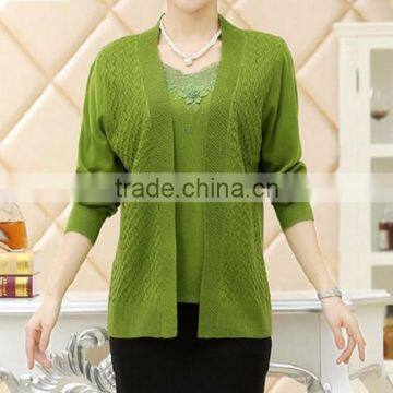 2015 Autumn Sweater Knit Fabric,Two Piece Knit Sweater,cardigan Long Sleeve Custom Knit Sweater and Short Sleeve Knit Sweater photo-4