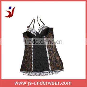 sexy lace transparent night wear set make in China(accept OEM)