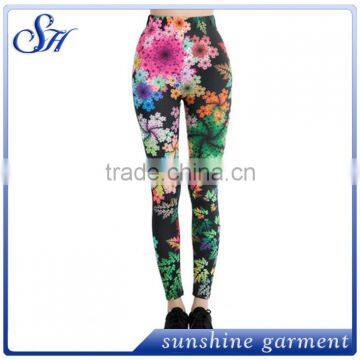 92%polyester 8%spandex Women's Flower Leggings Wholesale 2017 KX014 photo-5