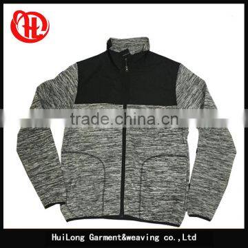 Spring season polyester men fleece jacket zip up