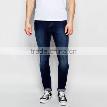 blue washed slim mens skinny jeans custom brand and logo