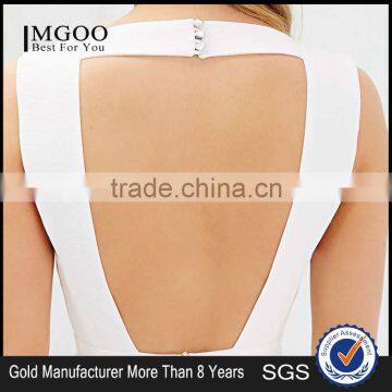 MGOO High Quality OEM Custom Design White Deep-v Dress Backless Mini Party Dress Sexy Women Prom Dress #25206108 photo-5