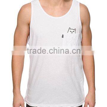 Custom Cotton Breathe Freely Absorbent Water Tank Top With Pocket photo-6