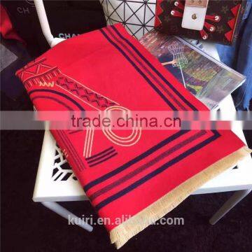 Scarf Brand Women Cashmere Shawl Pink Sailboat Printed Winter Warm Ladies Femme Female Pashmina Design Silk Cape photo-5