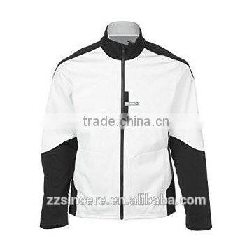 fashion contrasting color winter softshell men jacket with zipper