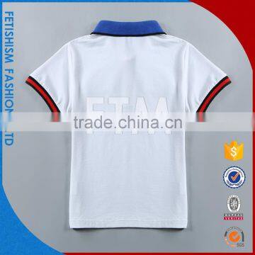 2017 OEM Service Boys White Short Sleeves Summer Polo Shirts for Little Boys photo-5