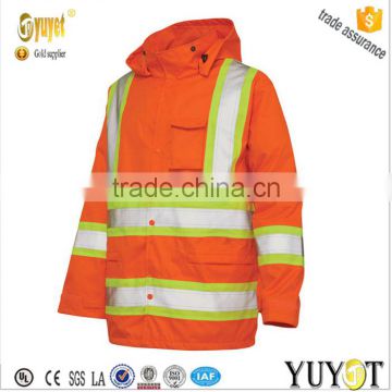 orange wide taped high visibility polyester workwear uniform