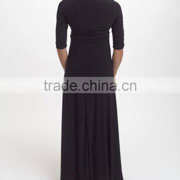 New Fashion Maternity Dresses With Black Tie-Waist Maternity Maxi Dress Half Sleeve Women Clothing WD80817-9 photo-2