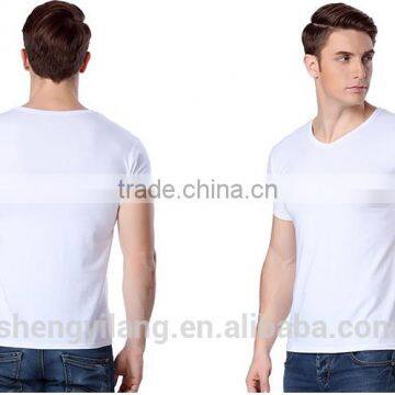 Mens Loose Large Size Modal Viscose Bodybuilding Tight Fit Dri Fit V-neck T-shirts photo-3
