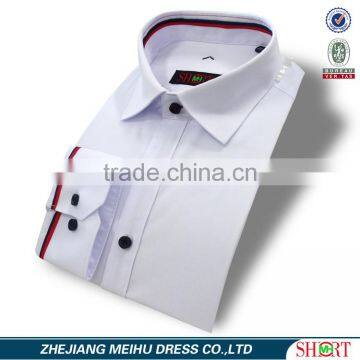 2017 men's white dress formal shirts with contrast color on collar and cuff