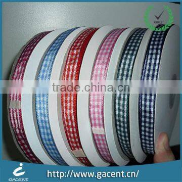 Nylon Plaid Taffeta Ribbon For Shoe And Garment Label Printing