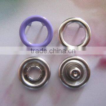 Enviromental-friendly Baby Jumpsuit Brass 4 Part Nickel Color Ring Style Prong Snap Button 9.5mm