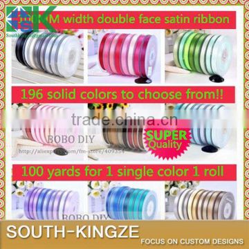 100MM width double face satin ribbon,100% polyester,100 yards/color,reach SVHC free,196 colors available,free shipping,B2013842