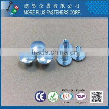 Made in Taiwan Carbon Steel C1006 Zinc Plated CR6+ Wax Oval Head Decorative Semi Tubular Rivets photo-5