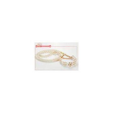 Exquisite Pearl Bead Martingale Chain Dog Training Collar For Toy Dog