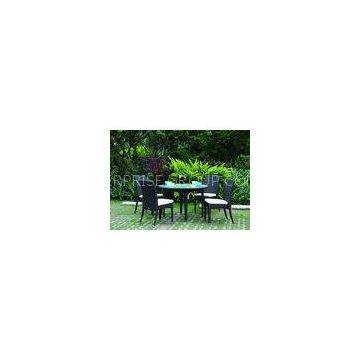 Round Rattan Garden Furniture Outdoor Dining Table with 4 Chairs