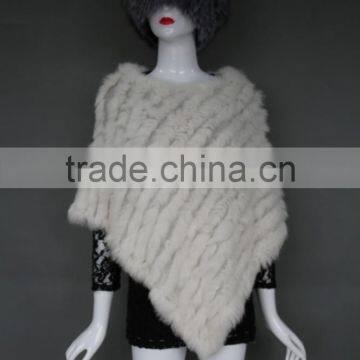 Factory Direct Sale Triangle Rabbit Fur Knitting Shawl Lady Favourite