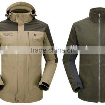 men women waterproof jackets with removavle polar fleece liner