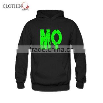 Top quality made in china customized logo boys sweatshirt dry fit black polyester hoodie