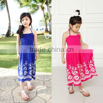 2014 new designed halter dresses girls embroidery dress wholesale