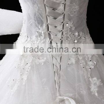 Hot Sale Embroidered A-Line Off-Shoulder Lace Wedding Dress F11701 photo-5