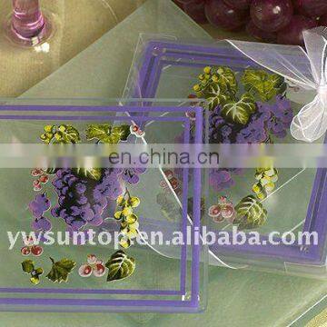 violet color edge photo glass coaster recycled wedding party souvenirs decoration gifts