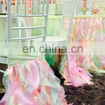 Custom-made Color Organza Wholesale Wedding Pink Chair Covers photo-2