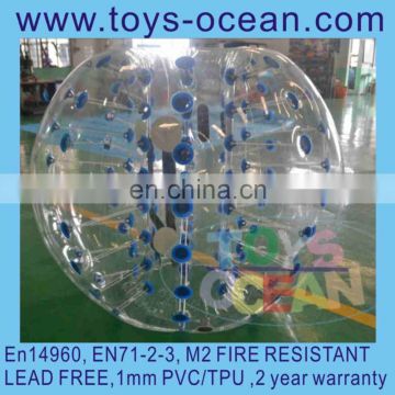 Blue point clear inflatable bubble bumper balls For Kids and adult outdoor sport