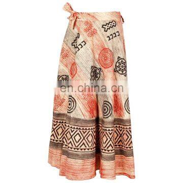 RANDOM PRINT LONG INDIAN WRAP SKIRT WOMEN FASHION