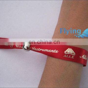 satin wristband with sliding lock ribbon wristband no MOQ