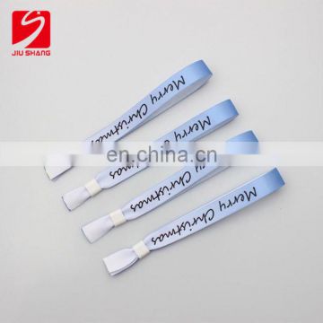 Custom Festival One Time Use Woven Textile wristband clips