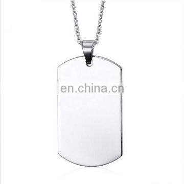 custom stianless steel blank metal dog tag Necklace Pendant ID dog tag