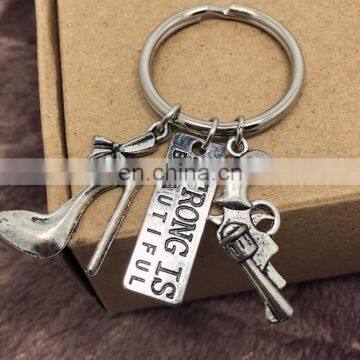 Modern Style Simple Metal Zinc Alloy Key Chain