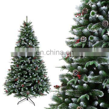 1.8 meter Wholesale 2017 Hot Artificial Christmas Tree Decoration White Pinecone Snowing PE Christmas Decorating Party