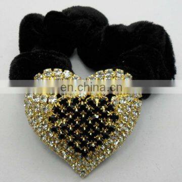 bulk rhinestone crystal heart elastic hair band accessories