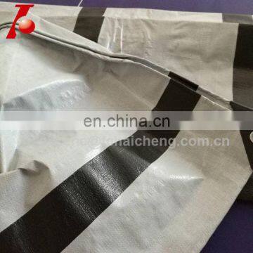 UV stabilized double white with reinforced bands plastic tarpaulin sheeting