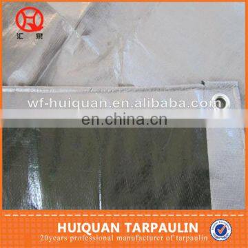 3m x 3.6m Tarpaulin 270GSM Heavy Weight Tarp Waterproof Boat Cover Black/Silver photo-4