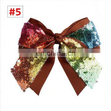 Kids Girls Sequin Hairclips Baby Barrettes Bowknot Hair Ornaments 9colors