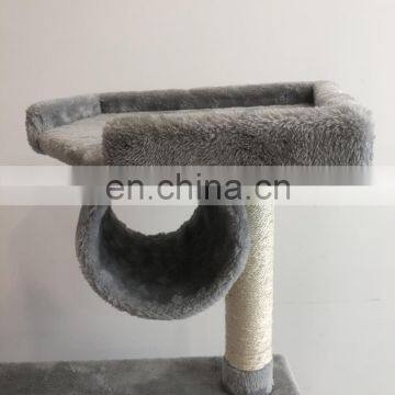 Big Cat Tree House Grey Cat Climbing Frame Cat Tower With Hammock photo-7