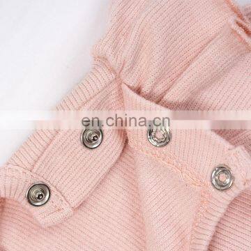 Warm and Comfortable Pink Ruffled Long-sleeved Bodysuit Baby Girl photo-4