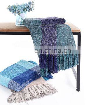 Amazon Hot Selling Cheap Chenille Knitted Blanket photo-6