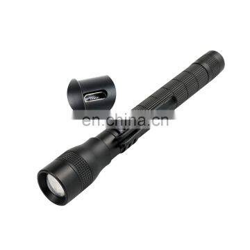 NEW Aluminum Alloy 100 Meters Range XTE 3W 120 lumen Metal Clip USB Rechargeable LED Flashlight