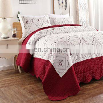 In Stock Summer Quilt 100% Polyester Bedspread Ses Stitching Floral Coverlets Embroidery Quilt