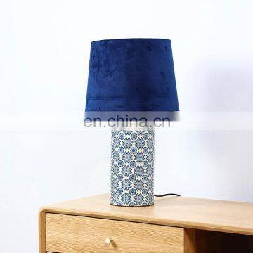 Living Room Decorative Lights Office Hotel Blue Ceramic Table Lamp for Home Decor photo-4