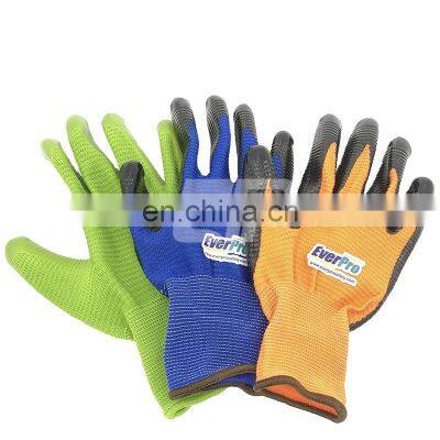 13 Gauge Zebra Stripe Green Nitrile Dip Hand Gloves for Industry