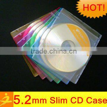 color/clear/black slim single 5.2mm PS kraft paper cd case