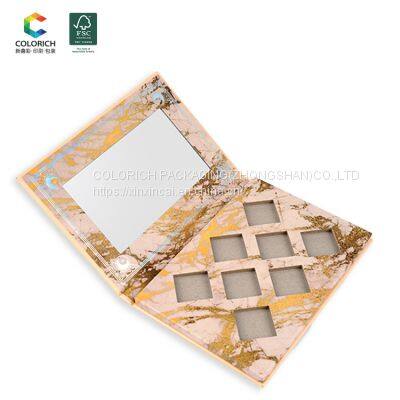 Wholesale empty 16 hole magnetic eyeshadow palette with mirror makeup eyeshadow free sample eyeshadow pallet vender