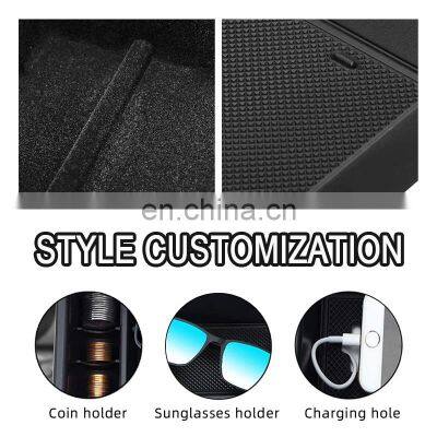 Interior Accessories Parts Silicone Armrest Rest Storage Box Center Control Console Organizer Tray For Honda Fit Jazz photo-2