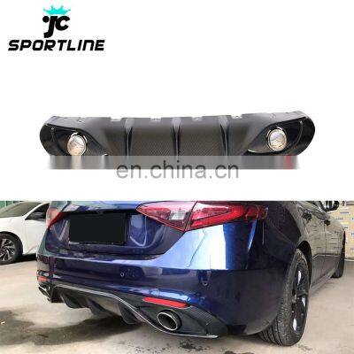 JC Sportline Giulia Carbon Fiber Rear Car Diffuser for Alfa Romeo Giulia 2017- 2019